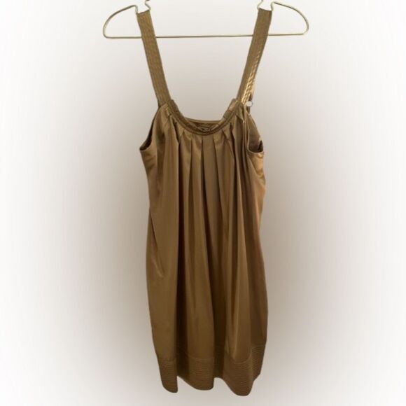 BCBGMaxAzria SILK Gold Sleeveless Midi - Picture 3 of 11